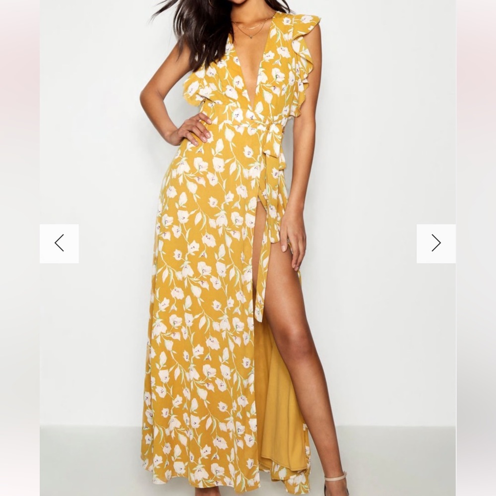 Boohoo yellow dress